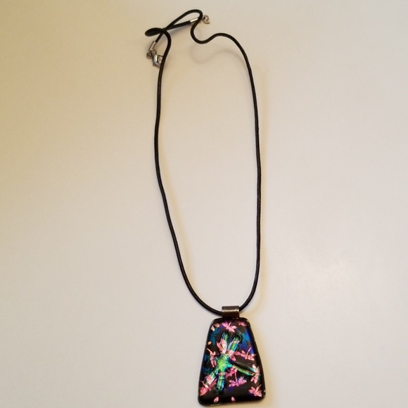 Glass handmade dragonfly necklace - Picture 1 of 3